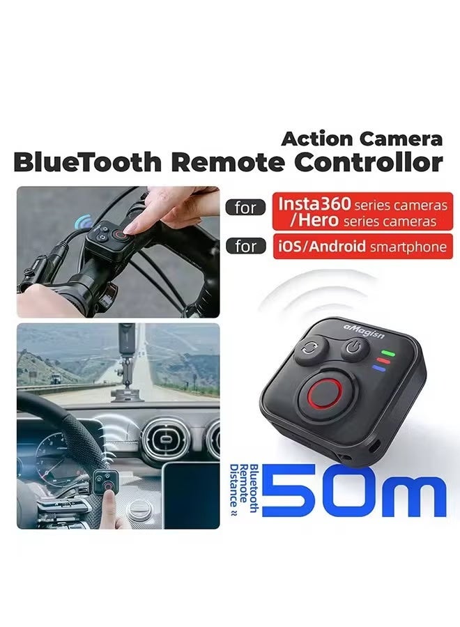 aMagisn لكاميرا GoPro الرياضية، جهاز تحكم عن بعد بتقنية البلوتوث، متوافق مع هاتف Insta360 الذكي، جهاز تحكم عن بعد لمسافات طويلة - Image 1